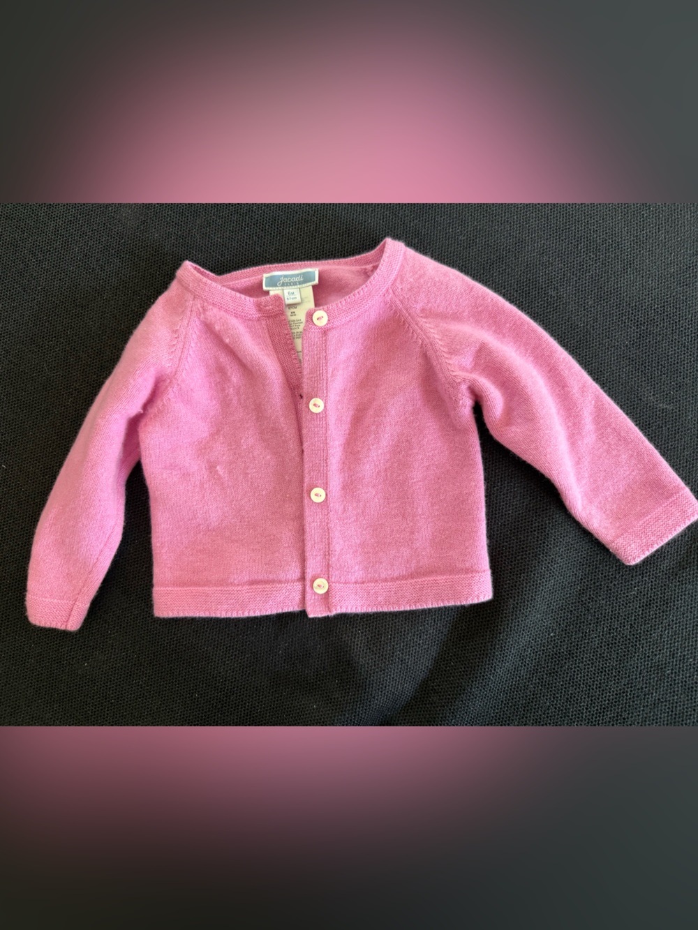 Jacadi Pink Knit Button-Front Cardigan